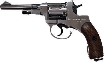 Пистолет пневматический BORNER NGT-P Silver, кал. 4,5 мм/пулевой, револьвер, 7 фальшпатронов - Вольные стрелки