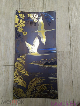 Металлическое панно настенное, Лебеди Журавли редкое, гравюра по стали Златоуст 50*24 см - Вольные стрелки