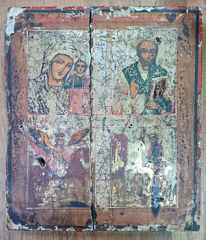 Икона Четырехчастная, 35х31х2,5 см, дерево, Урал - Вольные стрелки